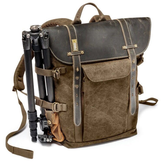 Handcrafted cotton canvas camera backpack with full-grain leather – Camera Base
