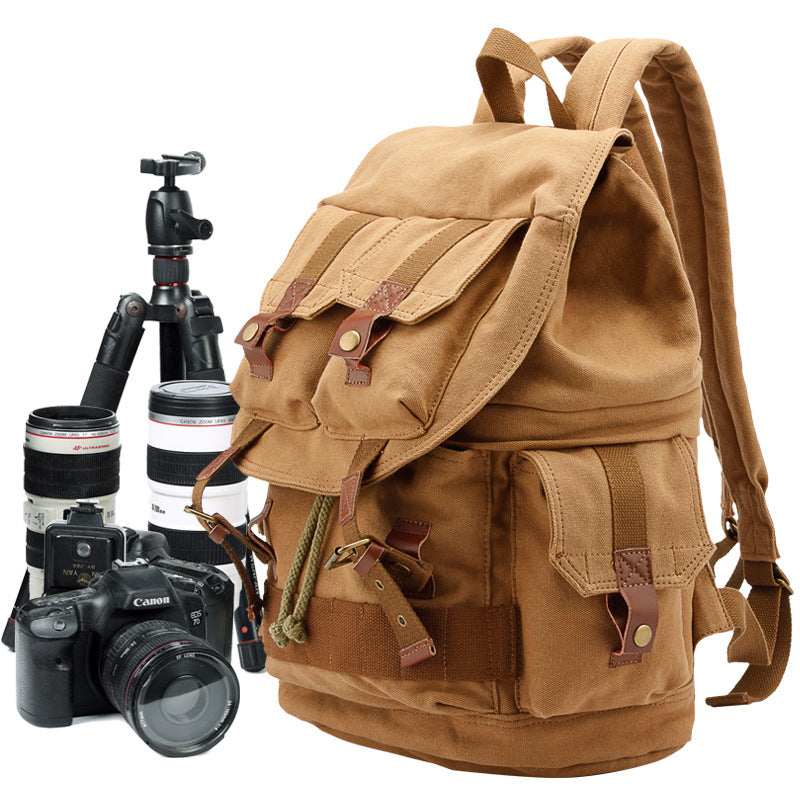 Waterproof canvas camera backpack with vintage design – Camera Base